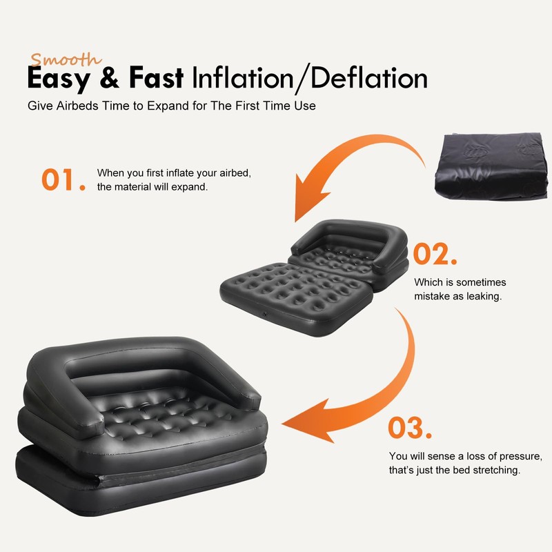 DIMAR GARDEN Inflatable Couch Blow Up Mattress,Outdoor Air Sofa Bed