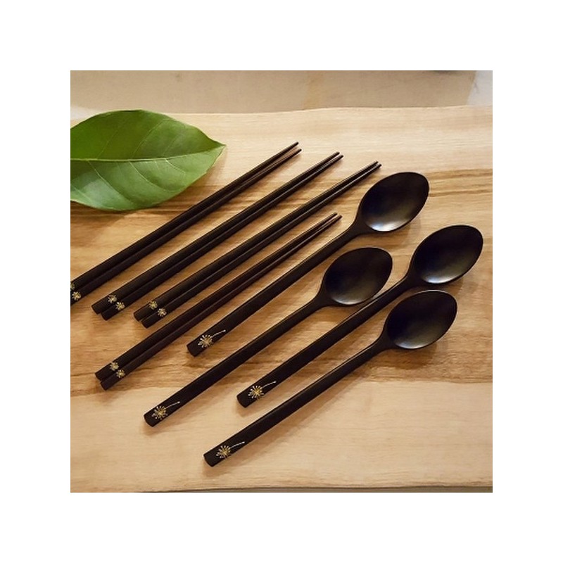 (10x10) Namo Lacquerware Cutlery Set / Domestic Natural Lacquerware Cutlery