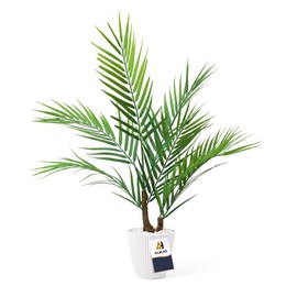 AceList Elegant Fake Palm Tree | 24" Artificial Palm Tree for Indoor Decor | Eco-Friendly, Maintenance-Free | Perfect for Home & Office | Stylish Faux Tropical Greenery