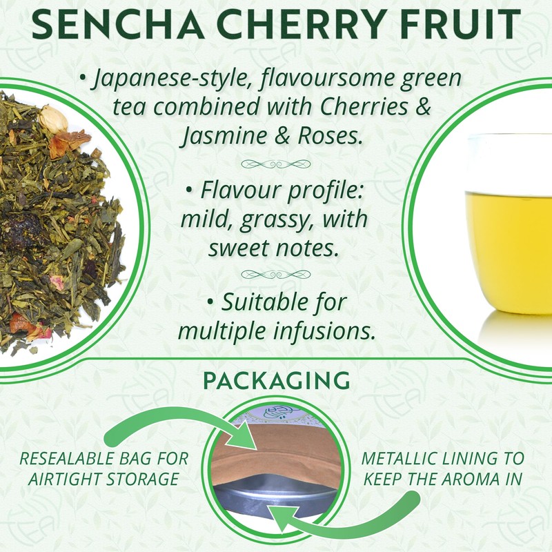 Sencha Cherry Fruit - Premium Japanese-style Green Tea (Sencha Cherry