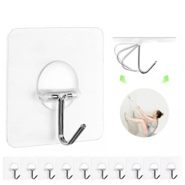 JINSHUNFA Adhesive Hooks for Hanging Wall Hooks Self Adhesive Towel Coat Hooks 12 Pack