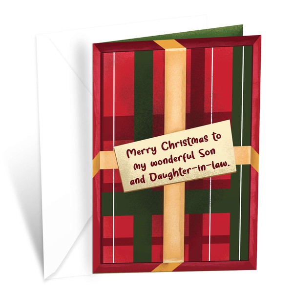 Christmas Card For Son and Daughter In Law (Wife) | Made in America | Eco-Friendly | Thick Card Stock with Premium Envelope 5in x 7.75in | Packaged in Protective Mailer | Prime Greetings