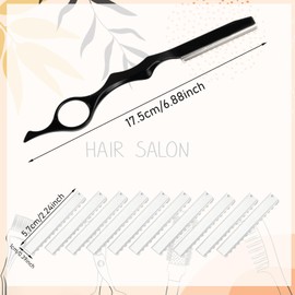 Haar Styling Rasiermesser, Styling Razor Thinning Shaper Friseur Styling Messer Effiliermesser Haar Texturierung Schneidrasier Kamm mit 10 Klingen für den Salon und Heimgebrauch