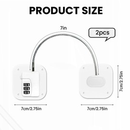 WOODOUNAI 2 Pcs Refrigerator Lock Combination Upgraded Heavy Duty Fridge Freezer Door Lock with Password Child Safety Locks for Cabinets Drawers Windows Closets by Strongholden (White)
