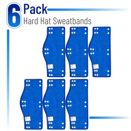 UNCO- Hard Hat Sweatband, 6 pcs, Blue, Hard Hat Liner, Hard Hat Accessories, Sweatbands for Hats, Hardhat Sweatbands Washable, Reusable Hardhat Sweatbands, Sweat Bands for Hard Hats