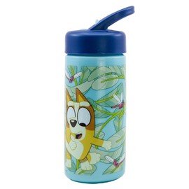 OM SUPPLIES Bluey Characters Reusable Sipper Water Bottle Drink Bottle with built-in handle for Easy Carry School Lunch Kids Childrens 410ml (Bluey)