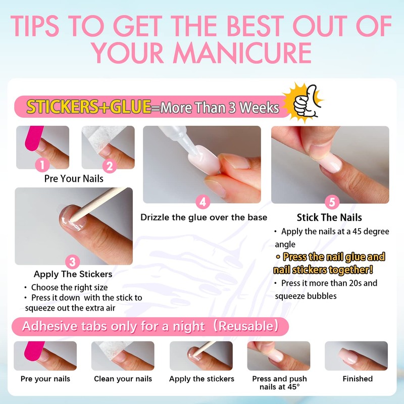 KXAMELIE Ivory White Medium Coffin Nails - Press On, Glue