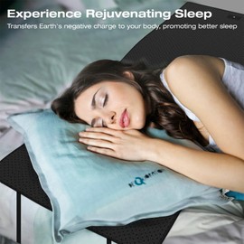 Grounding Mat for Bed, Grounding Pad for Sleep, Energy, Wellness, Enhance Sleep Quality & Wellness with Anti-Slip PU Leather, with Grounding Cord, 27x76Inches