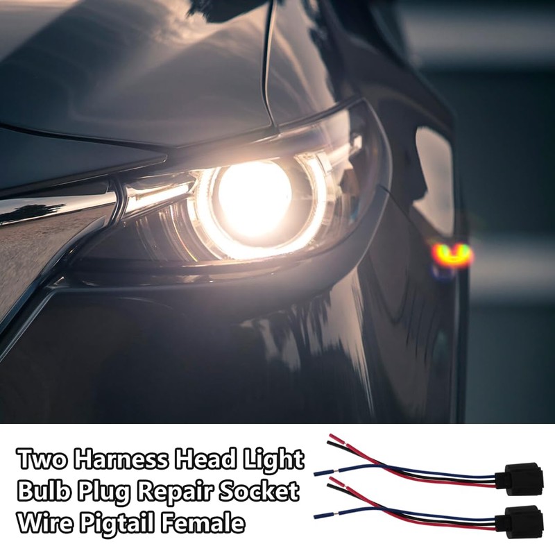 Qblahip Set of 2 9008 H13 Headlight Bulb Harness Socket