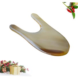 Minkissy U Shaped Acupressure Massage Tool for Eye and Neck Natural Horn Scraping Plate for Massage Multi-functional Spa and Beauty Care Easy to Hold Hydrating Skin Ally