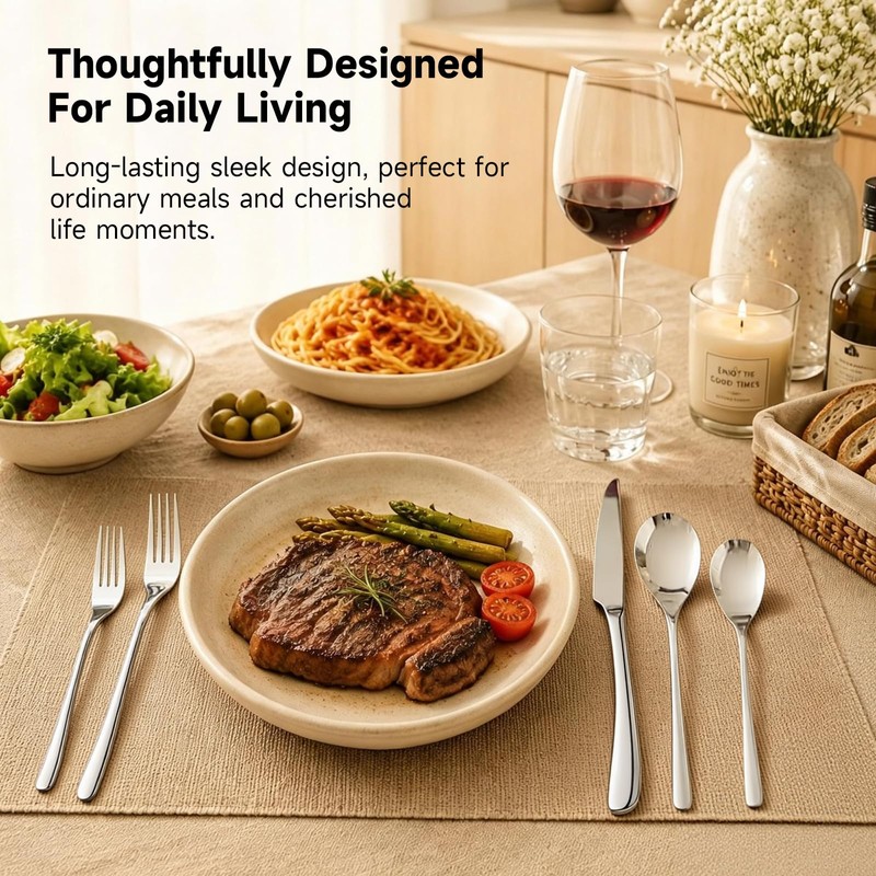 Silverware Set for 4, 20 Piece Stainless Steel Flatware Cutlery