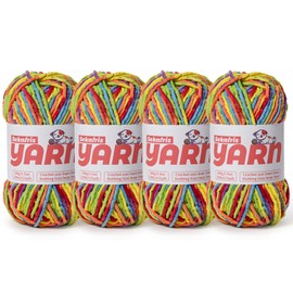 Plush Chunky Chenille Yarn for Crocheting, Soft Fluffy Velvet Yarn for Crocheting Amigurumi, Fuzzy Baby Blanket Knitting 400g/524yds Bulky（4 Rainbow）