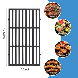 7637 Grill Grate for Weber Spirit II 200 Series Replacement for 7637,Cooking Grate for Gas Grills with Front Control Panel,Cast Iron, 17.5", Cooking Grid 2 Packs