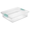 Sterilite 19638606 Large Clip Box, Clear with Blue Aquarium Latches,