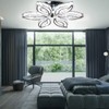 CLAIRDAI 20" Modern Crystal Chandelier, Flower Led Chandelier with K9