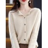 ZPLxi Women's Fine Knitted Cardigan 100% Cashmere Wool Luxury Open-Front