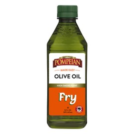 Pompeian Made Easy Fry Olive Oil, High Smoke Point, Perfect for Frying Foods such as Chicken and Potatoes, Non-Allergenic, Non-GMO, 16 Fl Oz (Pack of 1)