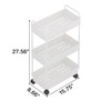 Buzowruil Rolling Storage Cart 3 Tier Organizer Mobile Shelving Unit