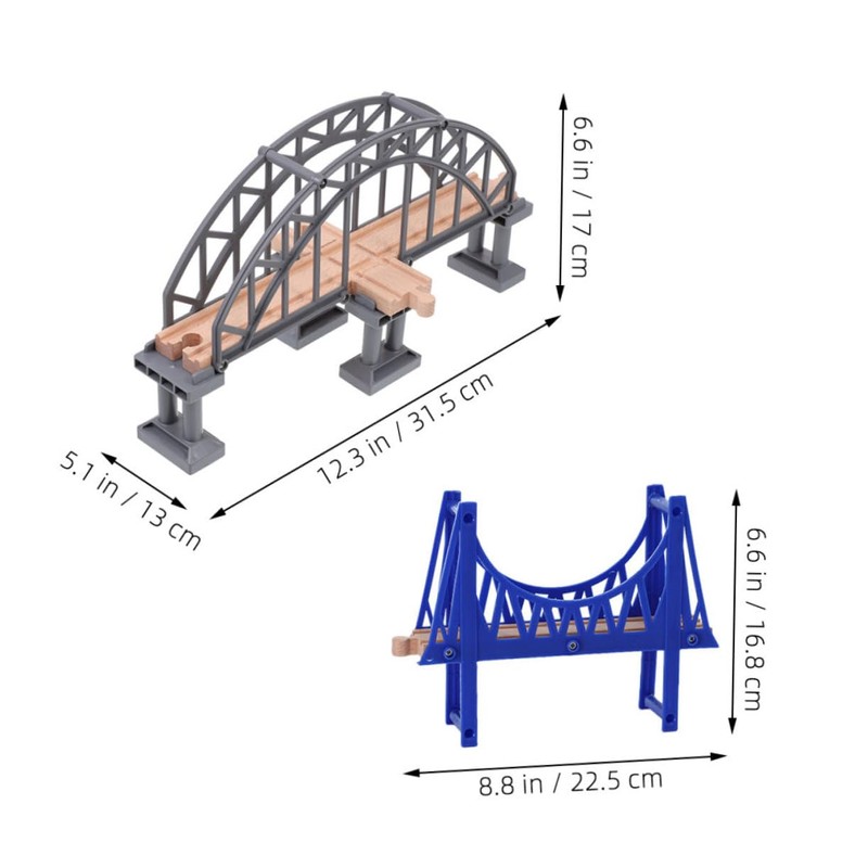 Kisangel Funny Bridge Toy DIY Train Accessory Model Train Bridge