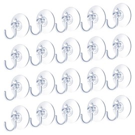 FTXanty Suction Cup Hooks, Pack of 40, Christmas Day Hooks, Strong Suction Cups, Window, Removable Wall Hooks, Vacuum Suction Holder, Transparent for Windows, Kitchen, Christmas Day