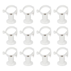 sourcing map 12Pcs PVC Pipe Clamps with Base, Fit for 32-40mm OD Tubing, Adjusted Plastic Pipe Hanger Clamp Water Pipe Support for Pipe Connection, White