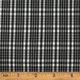 Black-White Small Checkered Plaid Fabric Yarn Dyed Polycotton for Sewing Christmas Craft and Home Decoration (Cut by The Yard)