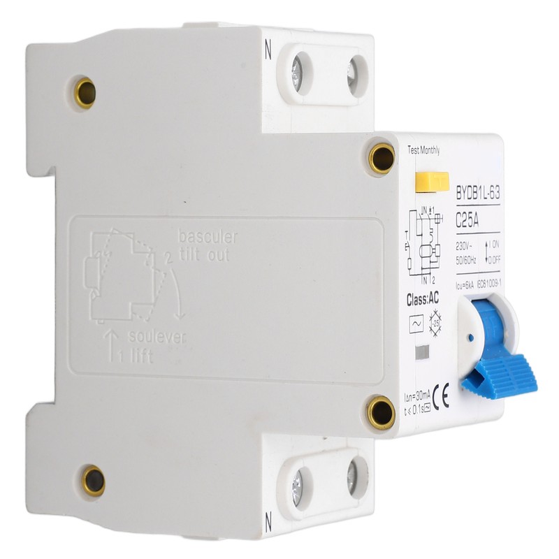 Circuit Breaker Leakage Protection Pa66 Sensitive Response 1P+N Circuit Breaker