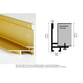 GVS-ART DIY Metal Floating Frame for 16X16“ Canvas Painting Art,1 1/2"(3.8cm) Depth, Floater Frame,Mental Frame Kit, Cut to Pieces,Not Include Canvas or Mat Brushed Silver Frame