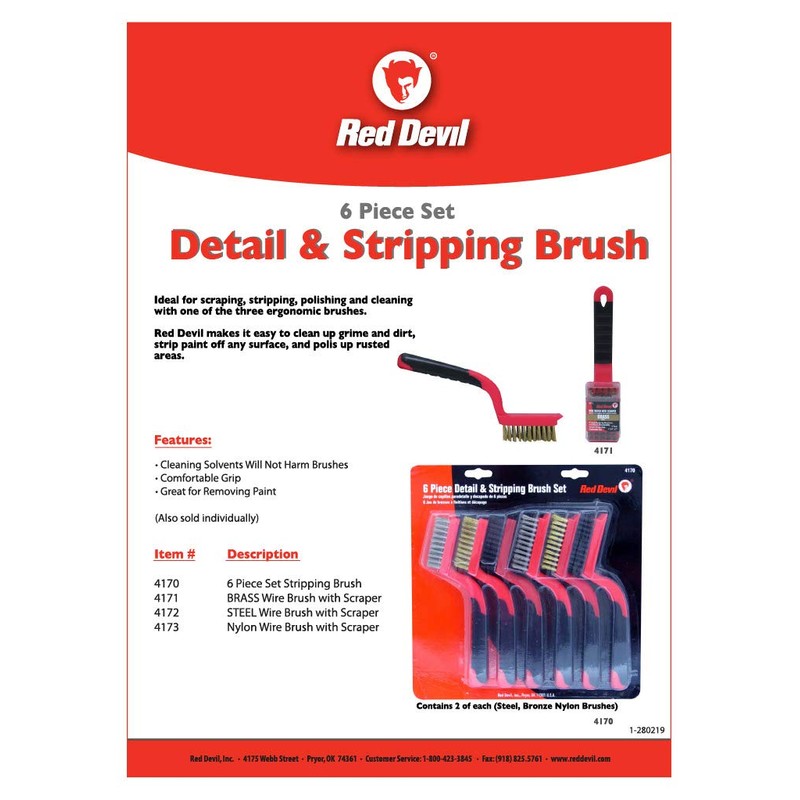 Red Devil 4170 6 PC. Wire Brush Set