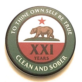 21 Year AA California Bear Alcoholics Anonymous, Chip, Medallion, Token