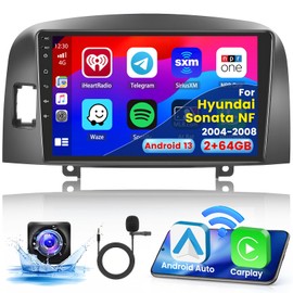 Inefala 2+64G Android 13 CarPlay Car Stereo Radio for Hyundai Sonata NF 2004-2008, 9'' HD Touch Screen Compatible with Android Auto, AHD Backup Camera, Mirror Link, GPS, WiFi, FM RDS