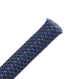 100ft - 3/8 inch PET Expandable Braided Sleeving – BlackBlue – Alex Tech Braided Cable Sleeve