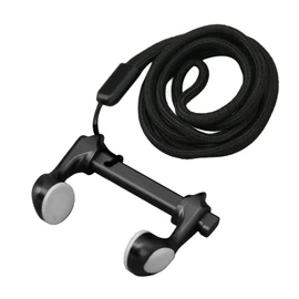 Swimming Nose Clip, Adjustable Aluminum Alloy Professional Swimming Nose Plug Diving Nose Clip with Lanyard, Water Sports Accessories (Black)