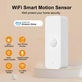 PHOVOLT WiFi Motion Sensor: Smart Motion Detector with App Alerts, Wireless Contact Sensor for Smart Home Automation, Compatible with Alexa Echo (1 Pack), PH-P01