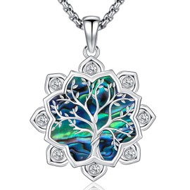 Tree of Life Necklace, Sterling Silver 925, Tree of Life Pendant Chain for Women, Tree of Life Jewellery, Gifts for Women, Girls, Mum, Sterling Silver, Cubic Zirconia