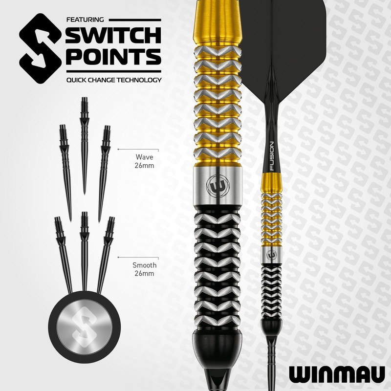 WINMAU Darts - Exion 24g Steel Tip Dart Set |