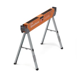 BORA Portamate Speedhorse Sawhorse - 45-in W x 30-in H Single Piece Table Stand with Folding Legs, Metal Top for 2x4, Heavy Duty Pro Bench Saw Horse for Woodworking, Carpenters, Contractors, PM-4500,Orange