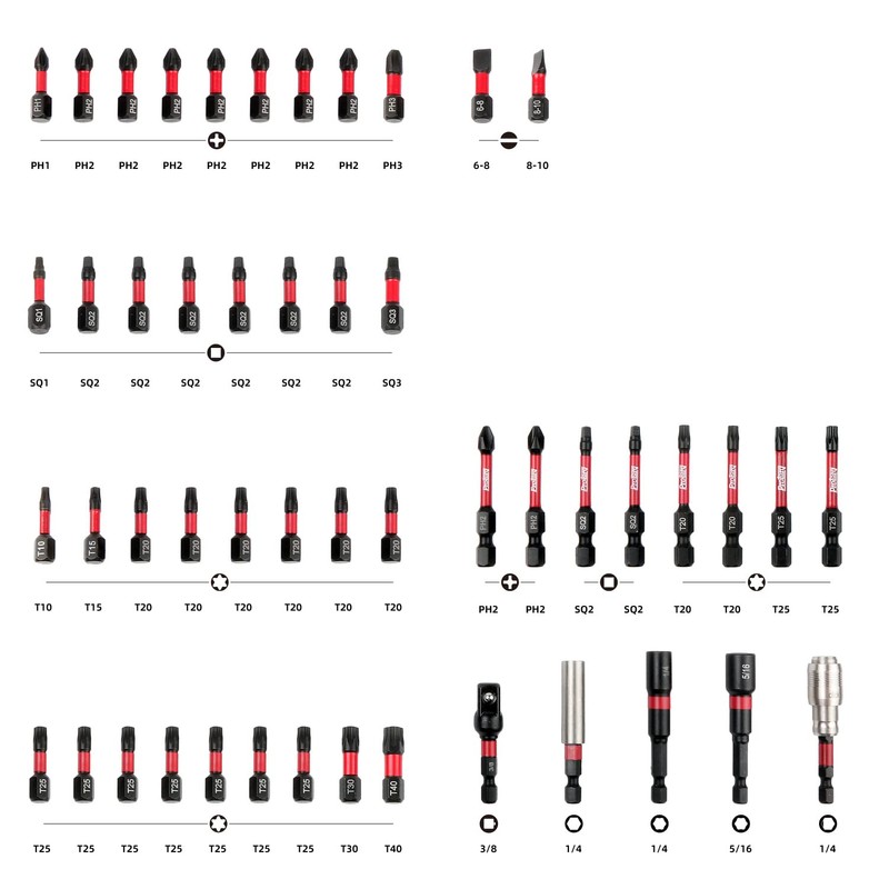Protorq Impact Driver Bit Set, 49pcs
