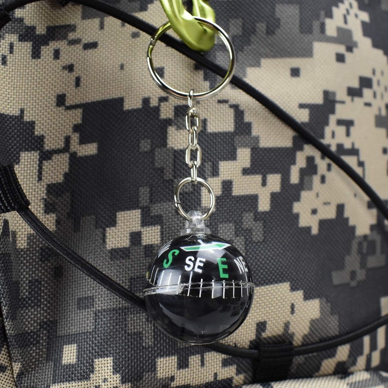 Ace Camp Munkees Ball Compass Keychain, Small Useful Outdoor Tool