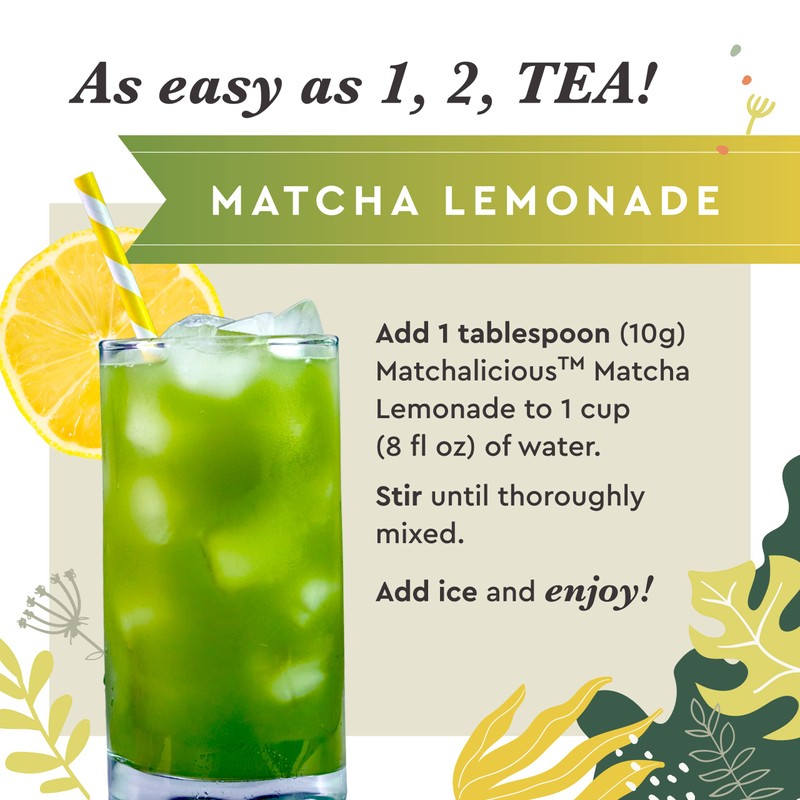 Matchalicious Matcha Lemonade Premium Japanese Green Tea Powder & REAL