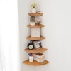 TREOAKWIS Corner Shelf - Solid Oak Wood Floating Corner Shelves