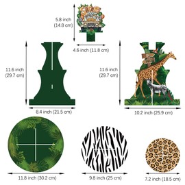 GRULLIN 1PCS Mouse Jungle Safari Party Cupcake Stand for Zoo Animal Theme Birthday Baby Shower Gender Reveal Party Favor Decorations Supplies