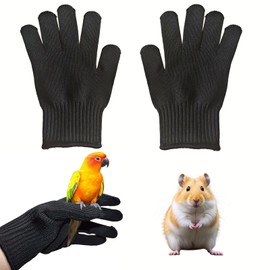 JEHANOIRY Bird Training Anti-Bite Gloves, 1 Pair Small Animal Handling Gloves, Parrot Chewing Protective Steel Wire Gloves for Squirrels Hamster Cockatiels Finch Macaw