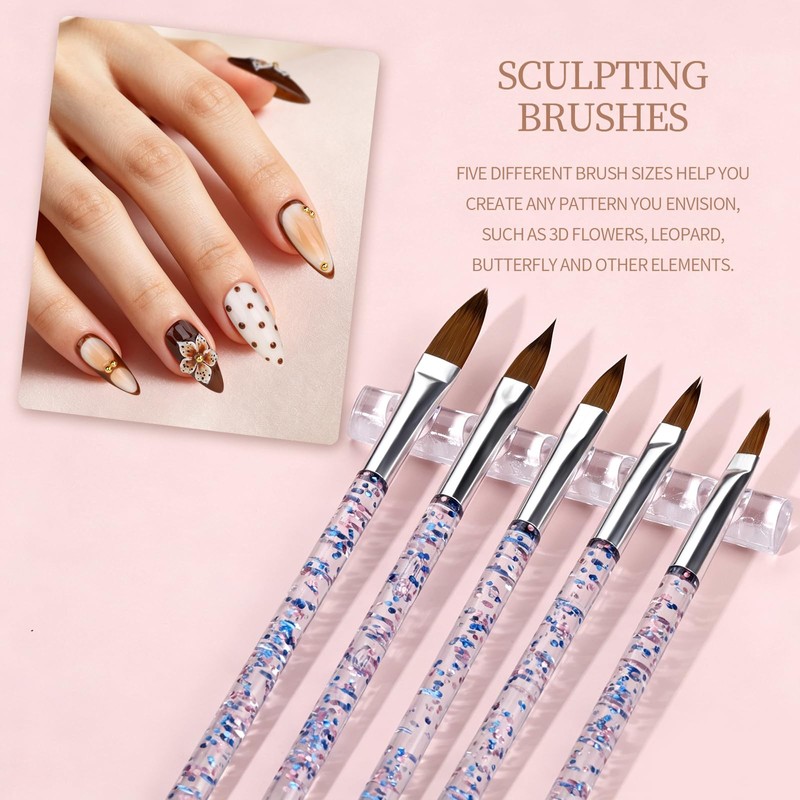20 Pcs Nail Art Brushes and 40 Pcs Nail Stickers,