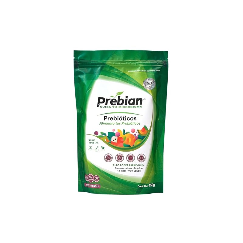 Prebian, Prebióticos, Alimenta tus Probióticos, Fortalece la Microbiota intestinal, Favorece
