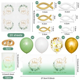 Christening decoration, table decoration, christening, boy girl decoration, christening balloons, napkins, christening decoration, lantern table decoration, christening decoration, ideal for boys and