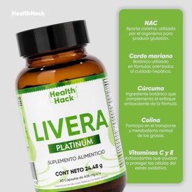 Liver Antioxidante con Cardo Mariano, NAC, Cúrcuma Hepático 60 Cápsulas