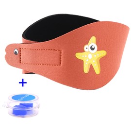 SUIEK Swimming Headband - Free Swimming Earplugs a Pair (Orange, S: 0-6 Months, Head Size 12"-15")