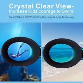 Aegend Kids Goggles, Swim Goggles for Kids Age 4-16 Little Boys and Girls Youth Swim Goggle, Clear Vision, Soft Silicone, No Leak, UV Protection, Anti-Fog, Free Protection Case