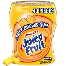 JUICY FRUIT Fruity Chews Original Sugarfree Gum, 40 Piece Bottle